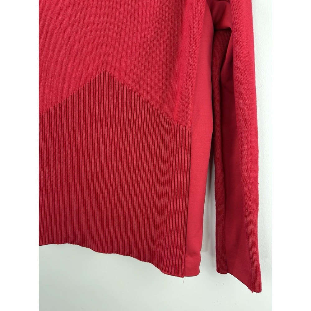 ✨2/$20 Athleta Mesa Sweater Wool Blend Radiant Red Small Raglan Ribbed Crew - Picture 6 of 11